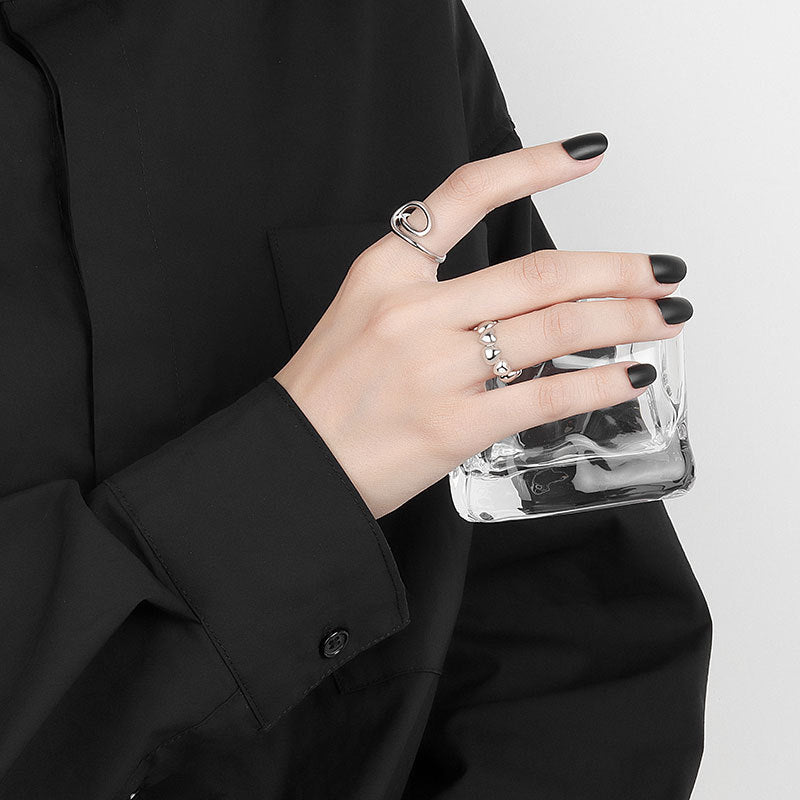 Womens Adjustable Copper Ring Minimalist Platinum Plated