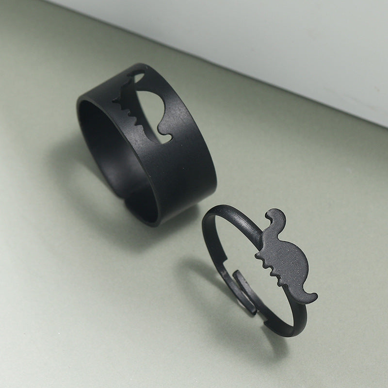 Womens Retro Dinosaur Rings Set Exaggerated Adjustable Open Alloy Ring With Gemstone Inlaid Jewelry Modern Gem