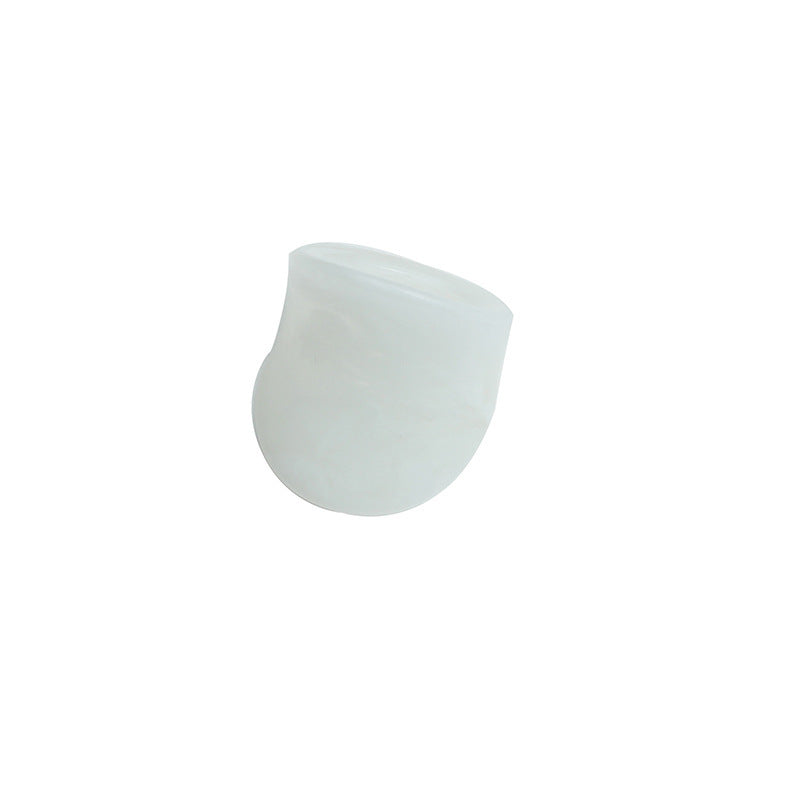 Unisex Acrylic Rings Set Of 2 Geometric Designs Alloy Inlaid Gems Fashion Jewelry Statement Ring Red And White