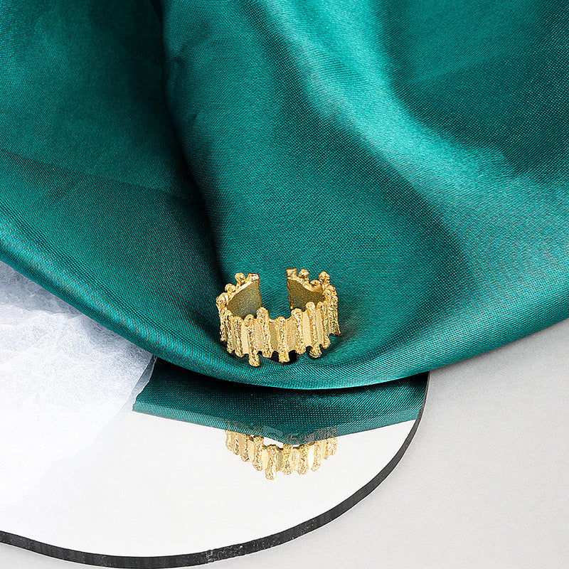 Womens Adjustable Copper Rings Geometric Irregular Design Platinum Electroplated Jewelry Adjustable Bands Rings