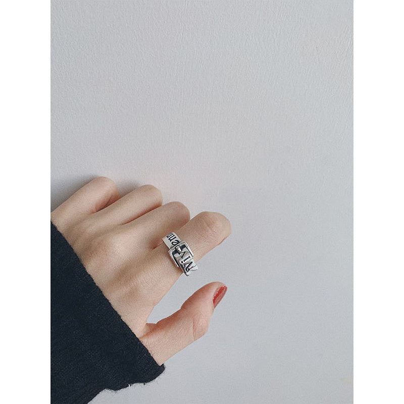 Vintage Silver Letter Ring For Women Unisex Accessory Copper Alloy Jewelry Gift With Elegant Design Gift Ready