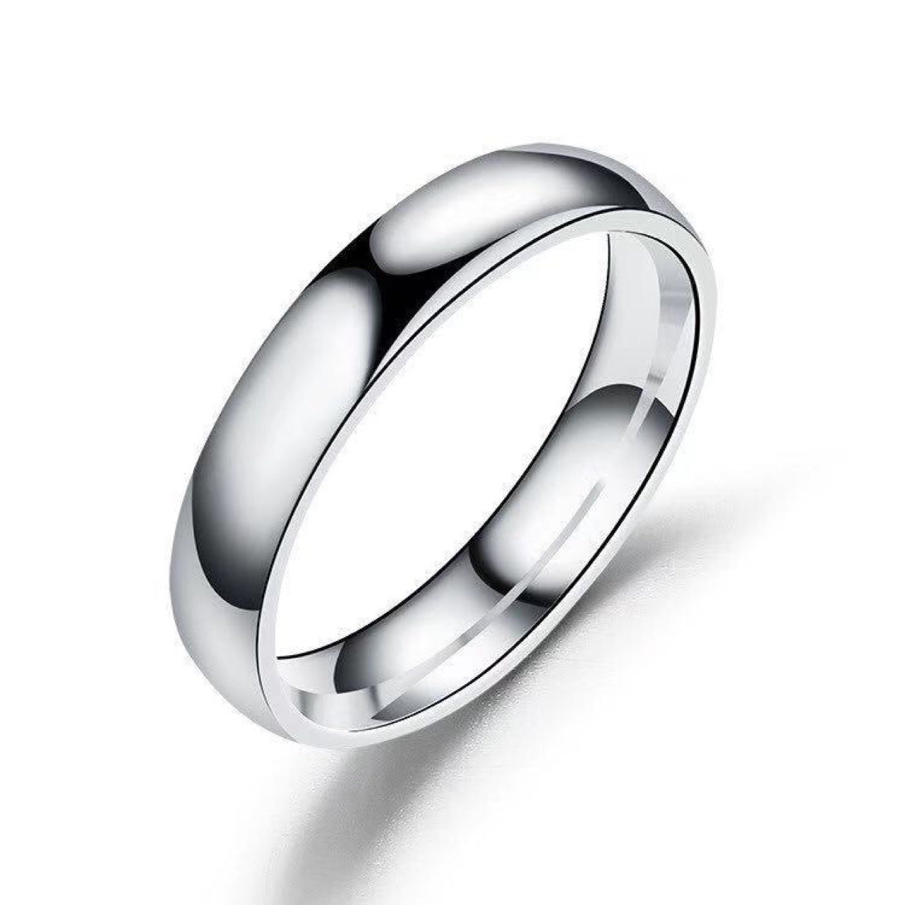 Unisex Stainless Steel Ring Polished Metal Band Sleek Modern Design Durable Everyday Jewelry Silver Ring Trend