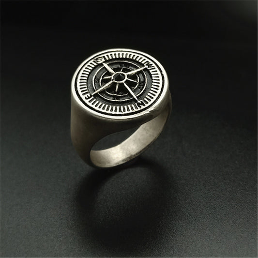 Mens Stainless Steel Ring With Compass Vintage Design Unisex Band Jewelry Gift Ring Sizes 6 7 8 9 10 11 Unique