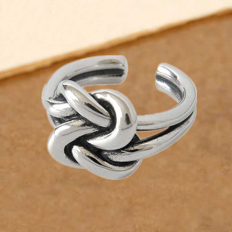 Womens Vintage Copper Braided Wrap Ring Adjustable Opening Knotted Design Fashion Jewelry Electroplated Design