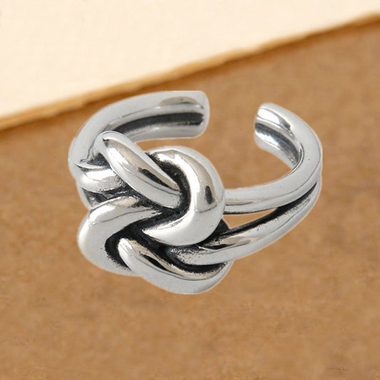 Womens Vintage Copper Braided Wrap Ring Adjustable Opening Knotted Design Fashion Jewelry Electroplated Design