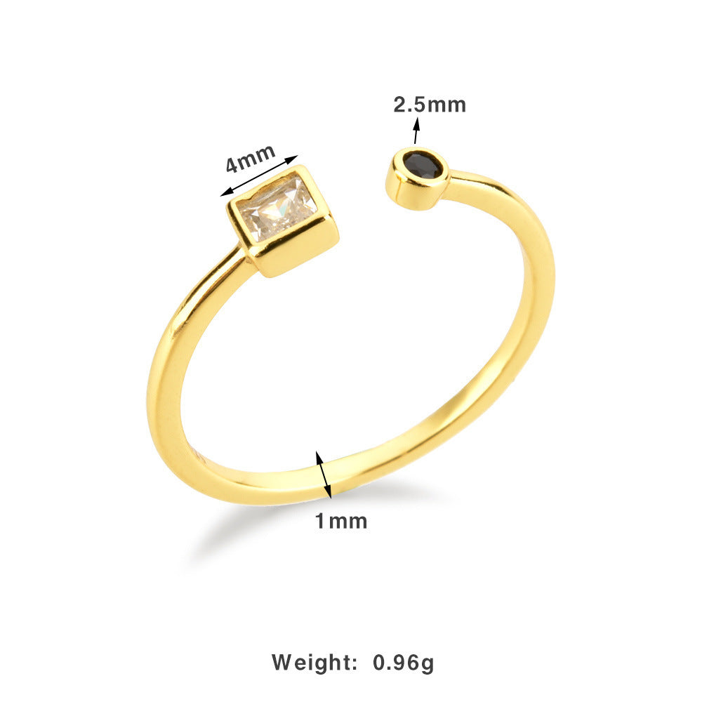 Womens Ring Elegant Platinum Plated Silver Open Round Ring Electroplated Simple Band Gift Jewelry 18K Gold 18K