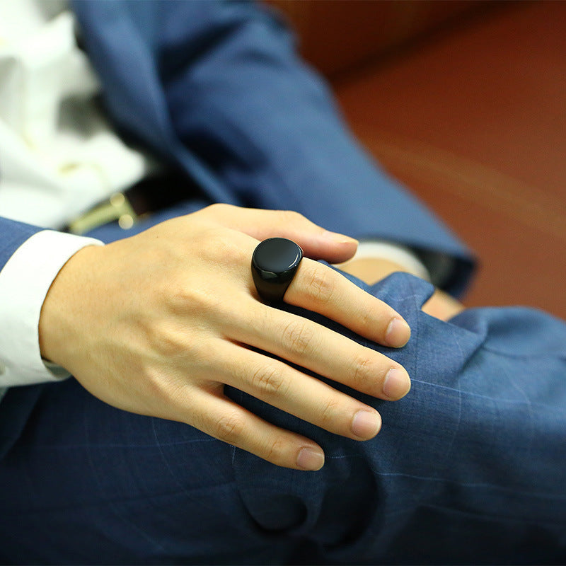 Mens Round Ring Gold Stainless Steel Fashion Trend Jewelry Size US7 US8 US9 US10 US11 US12 US13 Everyday Style