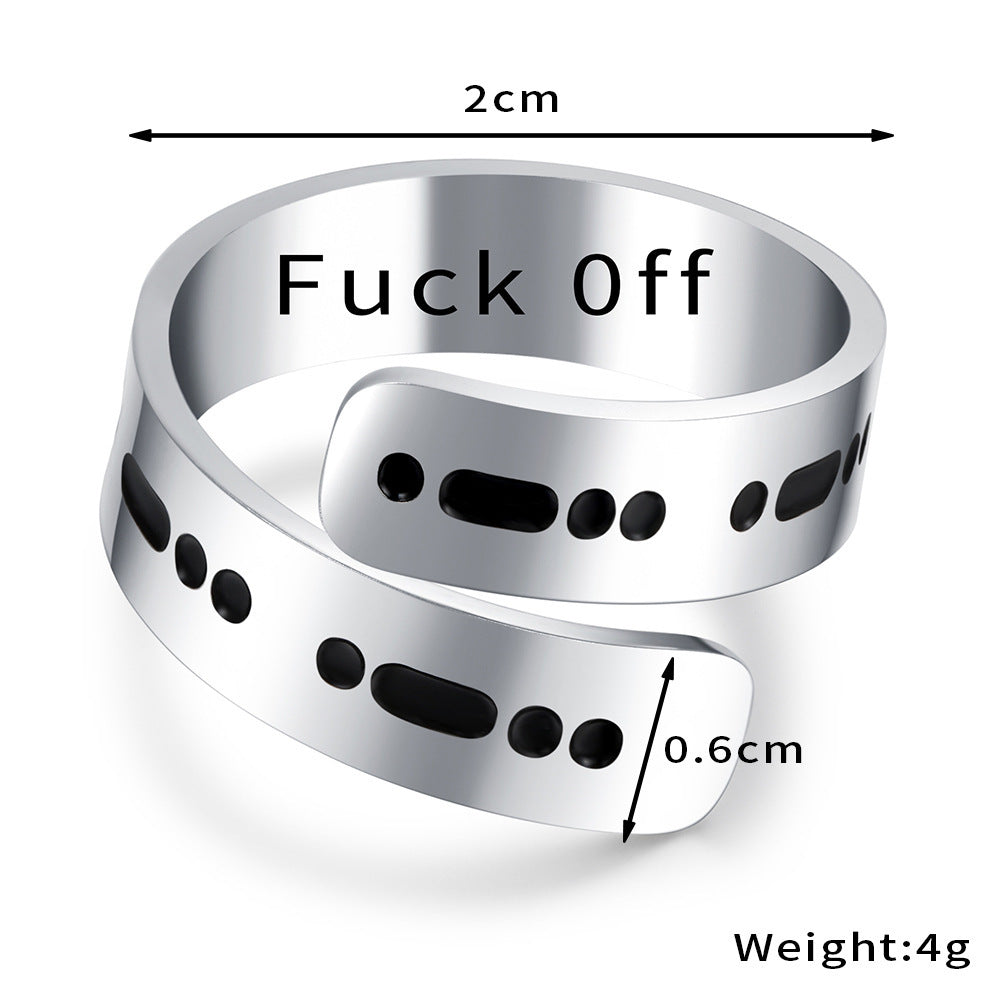 Morse Morse Ring Stainless Steel Open Adjustable Secret Message Minimalist Durable Versatile Jewelry Packaging