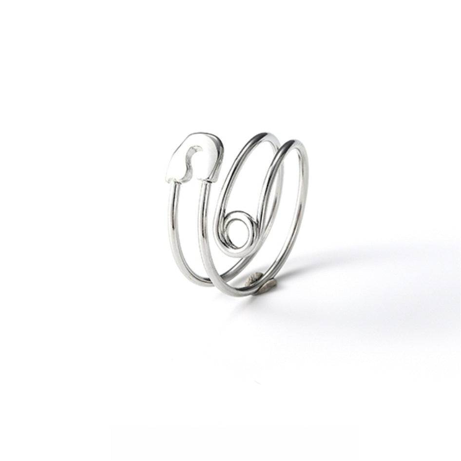 Unisex Adjustable Copper Open Mouth Vintage Distressed Style Giftable Little Finger Rings Silver Plated Finish