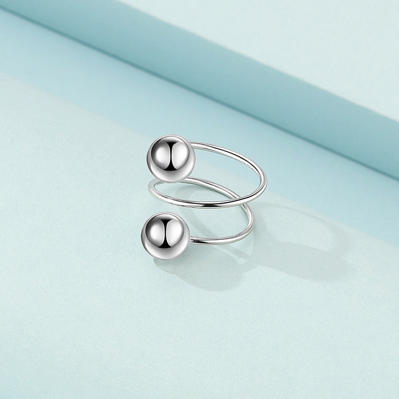 Unisex Geometric Alloy Ring Electroplated Ball Ring Street Punk Look Fashion Jewelry Statement Accessory For Wear