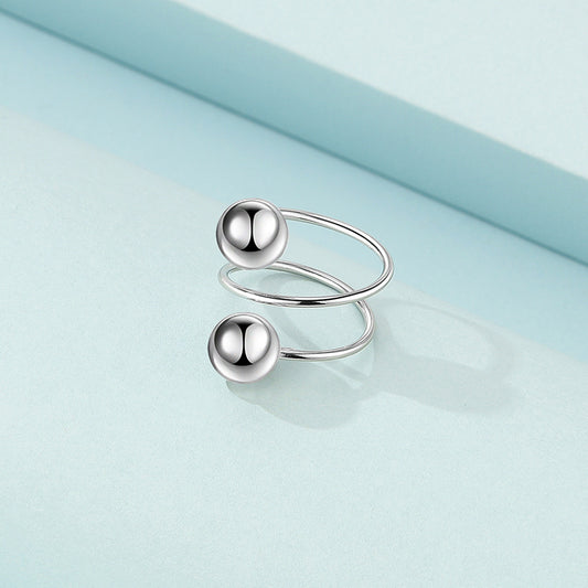 Unisex Geometric Alloy Ring Electroplated Ball Ring Street Punk Look Fashion Jewelry Statement Accessory For Wear