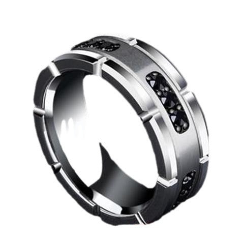 Mens Copper Ring Matte Finish Design Chamfered Square Grain Band Durable Electroplated Fashion Modern Everyday Wear