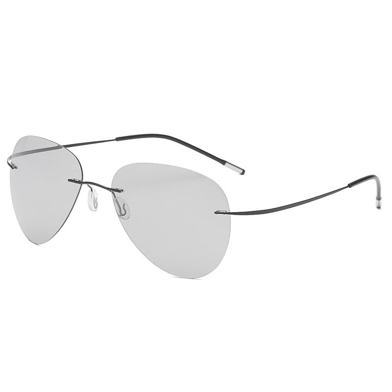 Polarized Frameless Sunglasses For Driving Resin Lenses