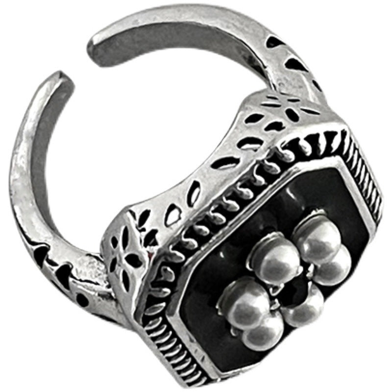 Retro Flower Square Ring Gold Or Silver Plated Fashion Ring