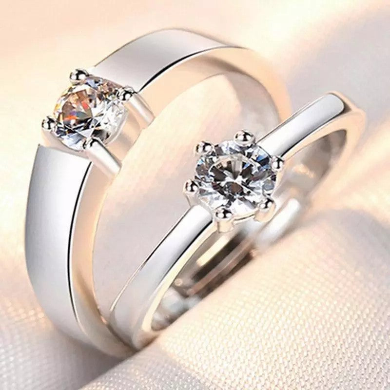 Couple Rings Electroplated Copper Crown Pattern Auspicious Design for Wedding or Engagement Ring Set for couple