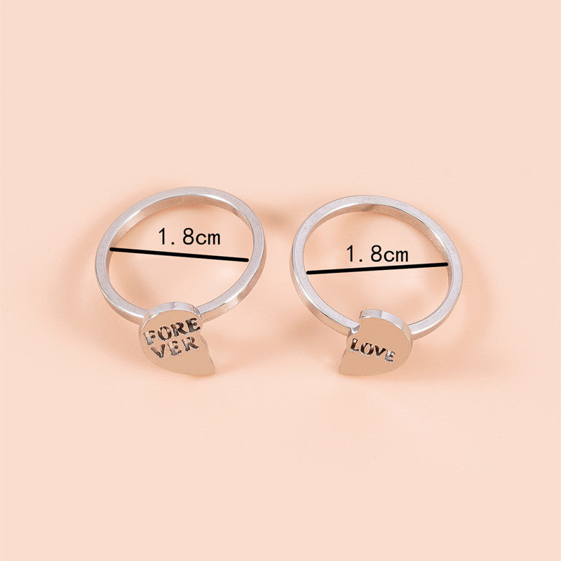 Unisex Hollow Letter Stainless Steel Ring Silver Tone Fashion Jewelry Durable Modern Statement Rings Men Women