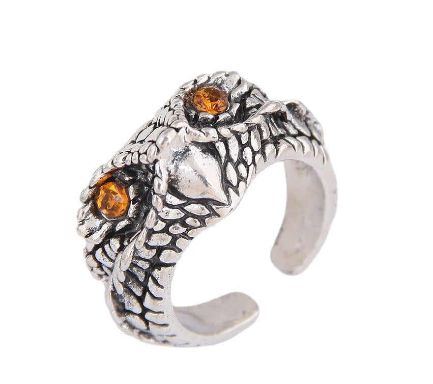 Mens Vintage Ring Punk Alloy Casting Adjustable Unisex Ring Retro Fashion Statement Jewelry Band Everyday Gift