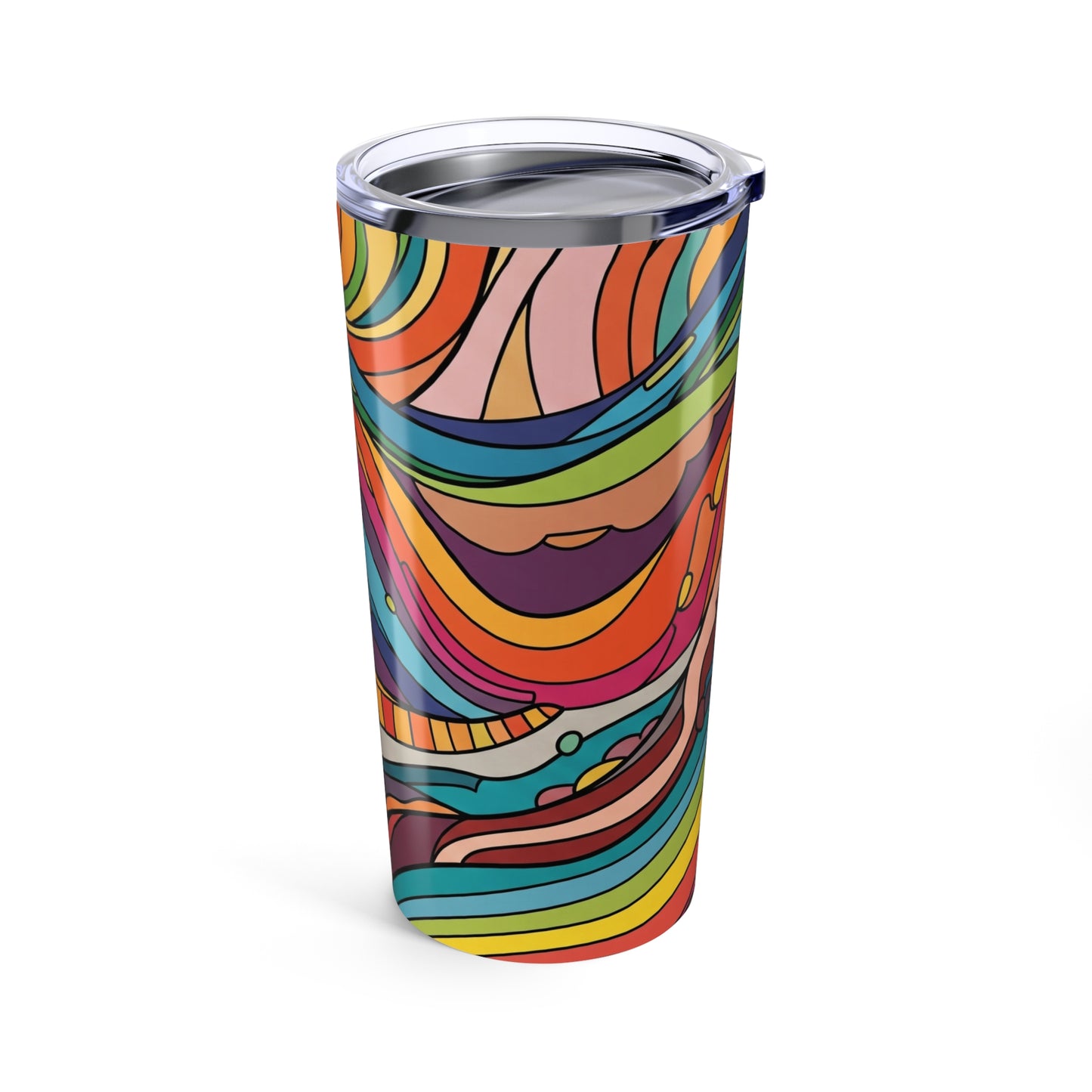 TwentyOz Stainless Steel Printed Tumbler With Double Wall Vacuum Insulated Spill Resistant Travel Mug For Hot Or