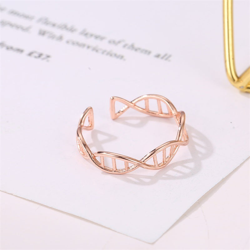 Electroplated Alloy Fashion Ring Rhombus Rhombus Stripe Spiral Design Packaging Individually Packed For Parties
