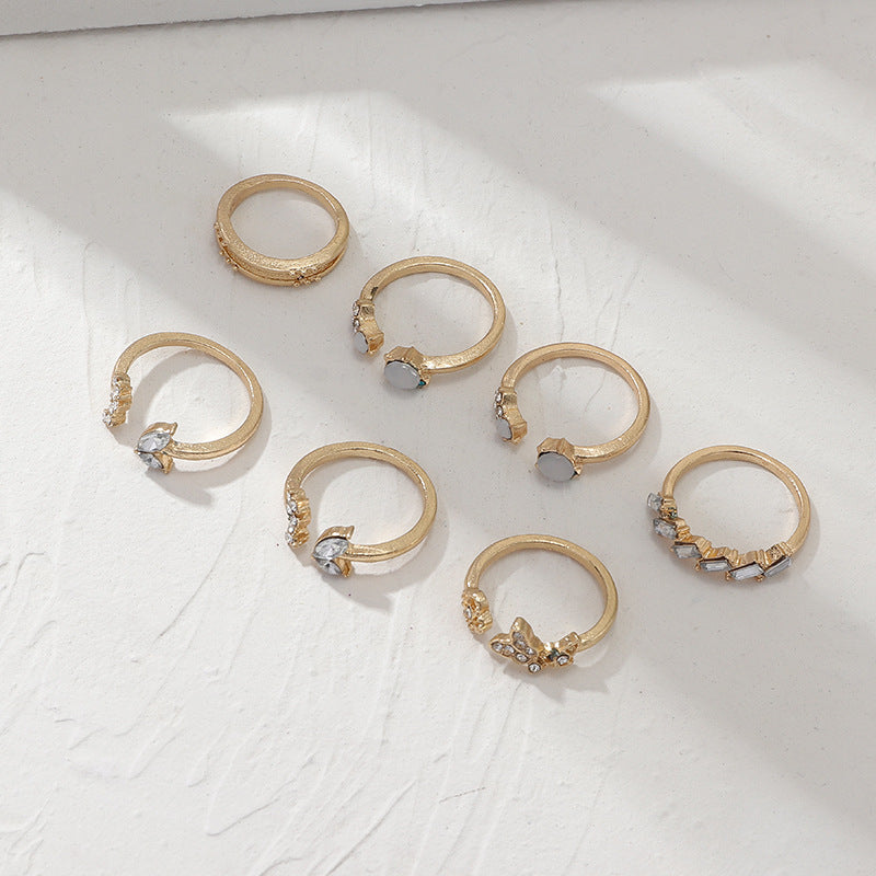 Womens Butterfly Flower Jewelry Set Electroplated Alloy 7 Piece European American Design Fashion For Women USA