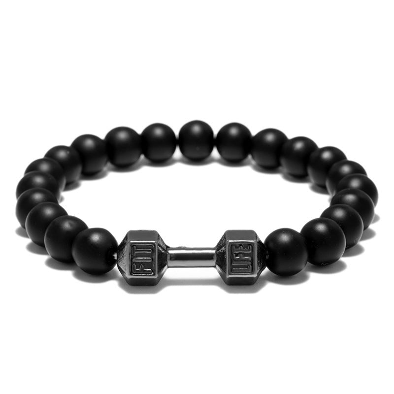Dumbbell Beads Bracelet Fitness Jewelry Weightlifting Bracelet Sporty Accessory Gift Fitness Enthusiasts Metal