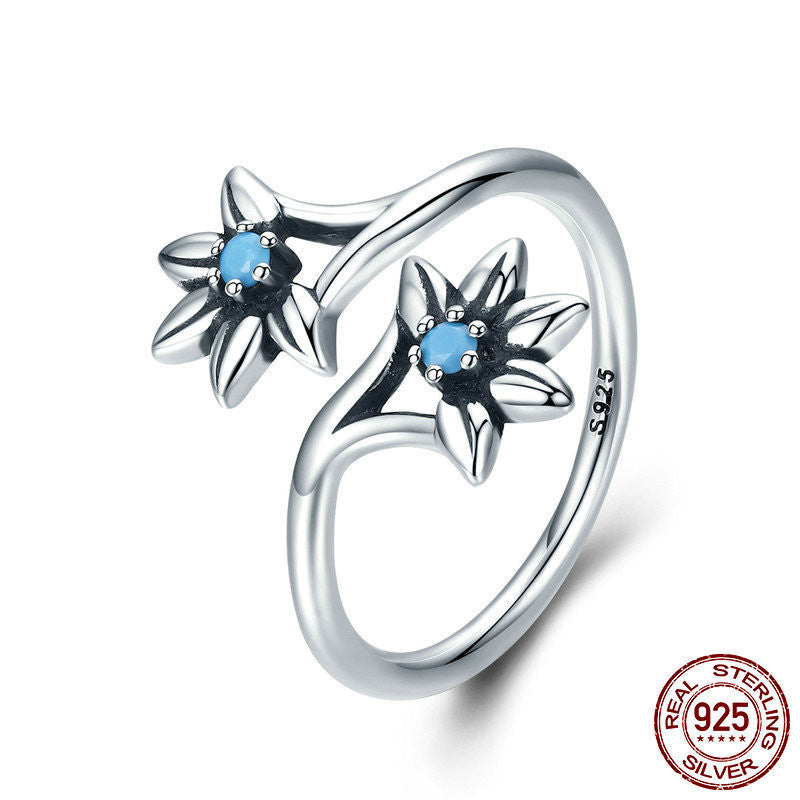 Sterling Silver Flower Ring Elegant Single Flower Lightweight Delicate Jewelry Everyday Wear Gift For Her Floral