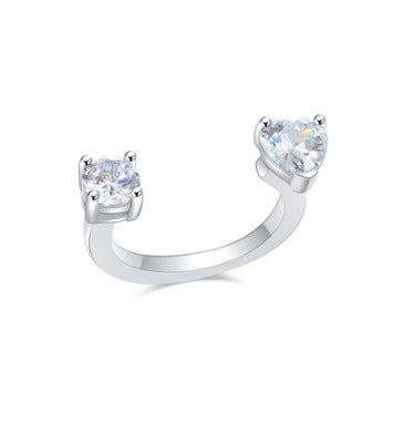 Womens Adjustable Stacking Ring Copper Inlaid Zircon Ring Fashion Jewelry Holiday Gift Individually Packed Fingertip