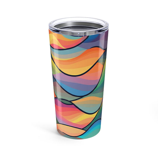 20 Oz Stainless Steel Printed Tumbler With Double Wall Vacuum Insulated Leak Proof Lid For Hot And Cold Beverages