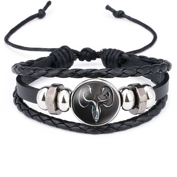 Unisex Leather Bracelets Animal Zodiac Design Woven Rope Wristband Individually Packed for Men and Women Style