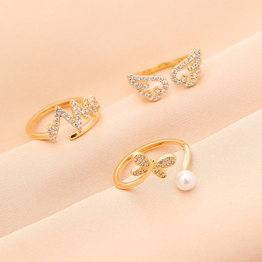 Womens Metal Rings Angel Butterfly Lightning Designs Adjustable Open Jewelry For Festivals And Fashion Accessories