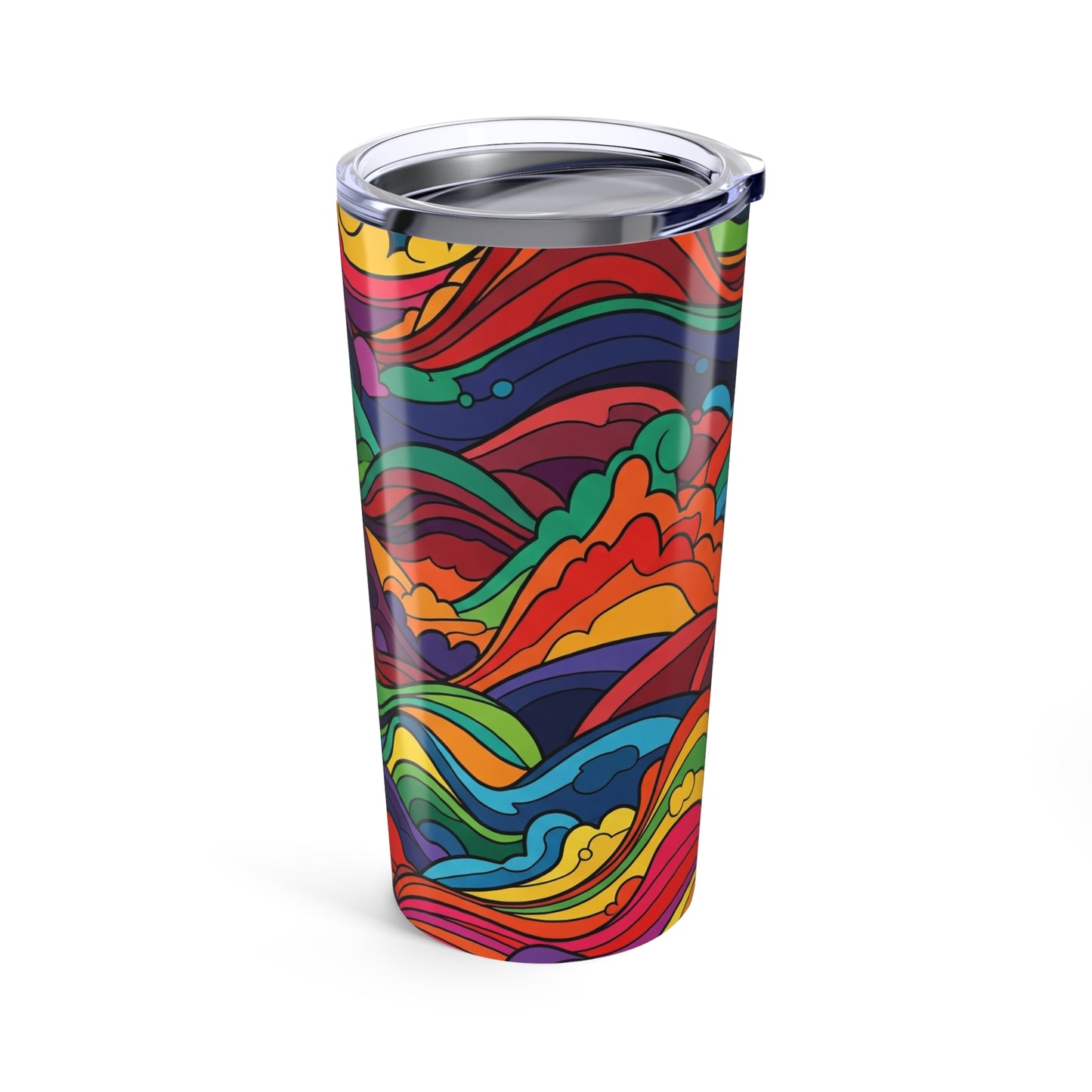 20 Ounce Stainless Steel Tumbler With Printed Graphic Double Wall Vacuum Insulated Leak Proof For Hot And Cold