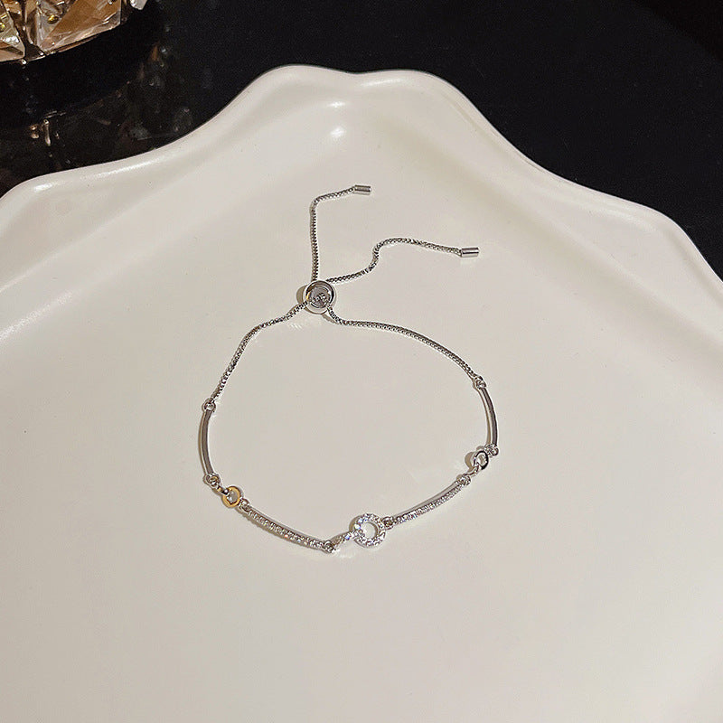 Womens Copper Bracelet With Zircon Flower Pearl Elegant Electroplated Bracelet Affordable Jewelry Gift For Her