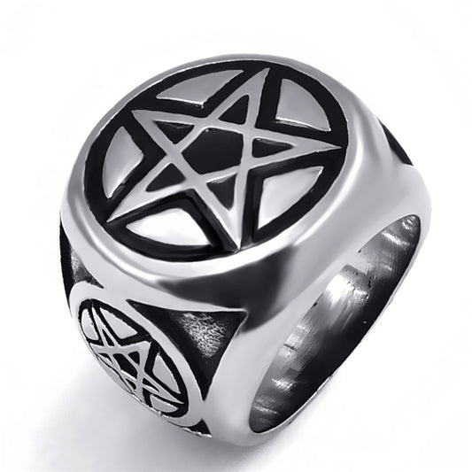 Personalized Creative Five Pointed Star Ring Silver Alloy