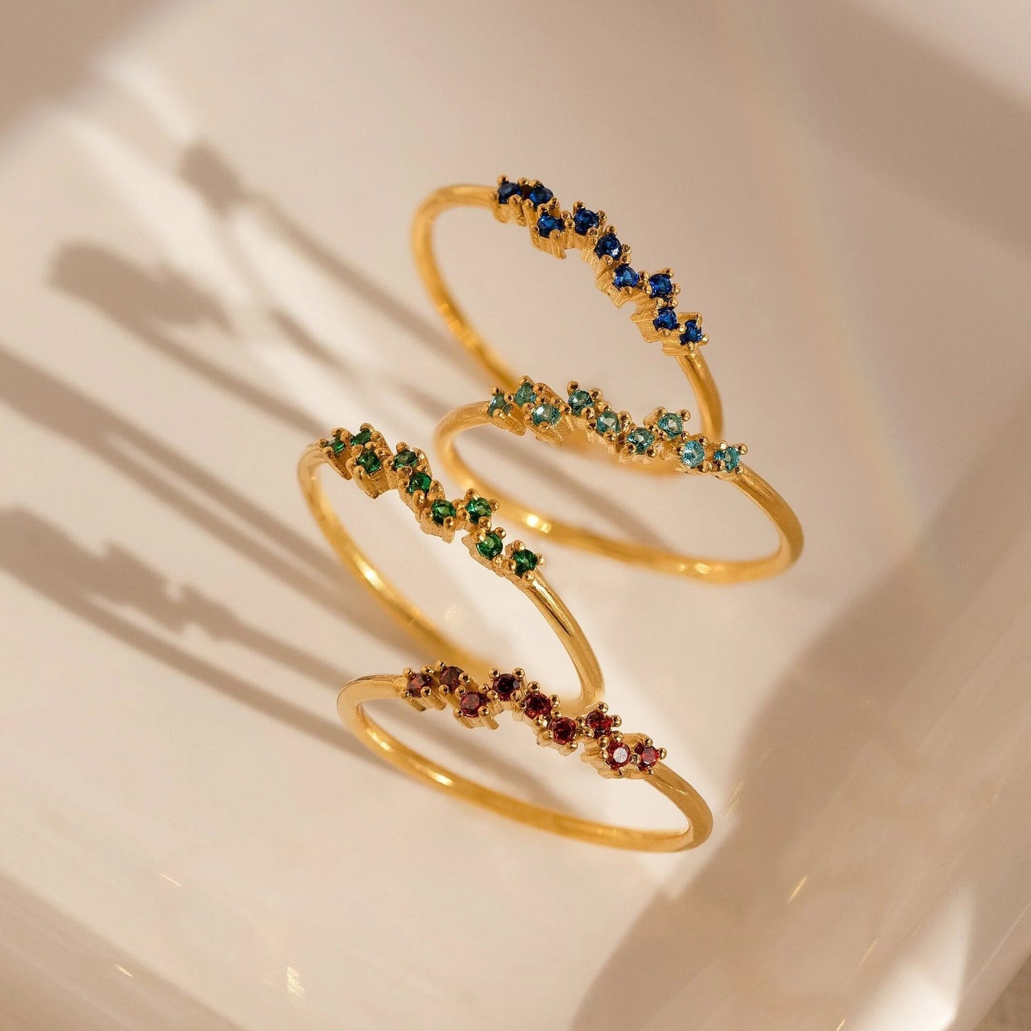 Women's Zircon Birthstone Ring December Birthday Titanium Steel Geometric Retro Design Elegant Fashion Jewelry