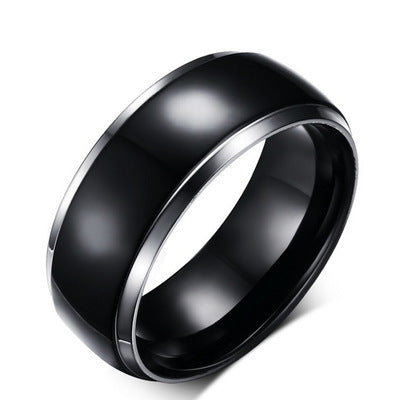 Titanium Ring Mens Ring 8MM Width Material Titanium Steel OPP Bag Packing Size 8MM Width Titanium Ring OPP Bag