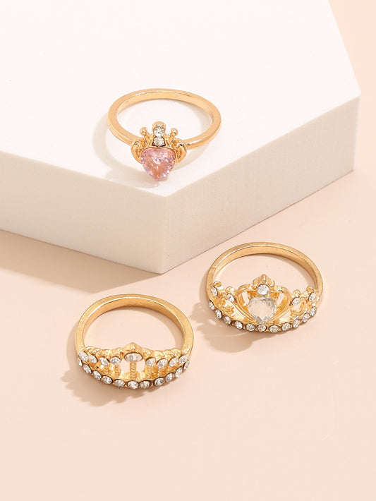 Women Rings Set of 3 Alloy Geometric Rings Trendy Jewelry for Everyday Wear Gift Ready Accessory Pack For Everyday Style