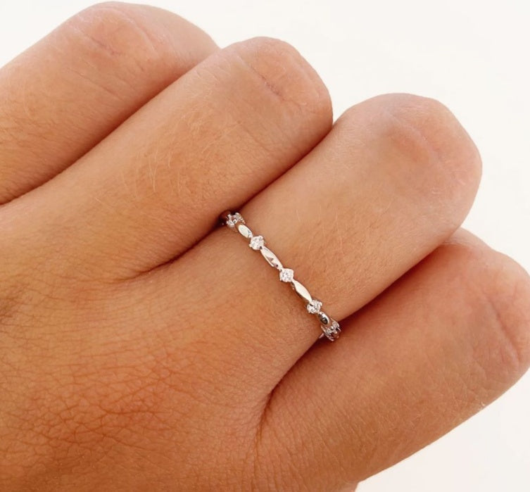 Geometric SilverPlated Copper Ring For Women EuropeanAmerican Fashion Jewelry Individually Packed Gift For Her