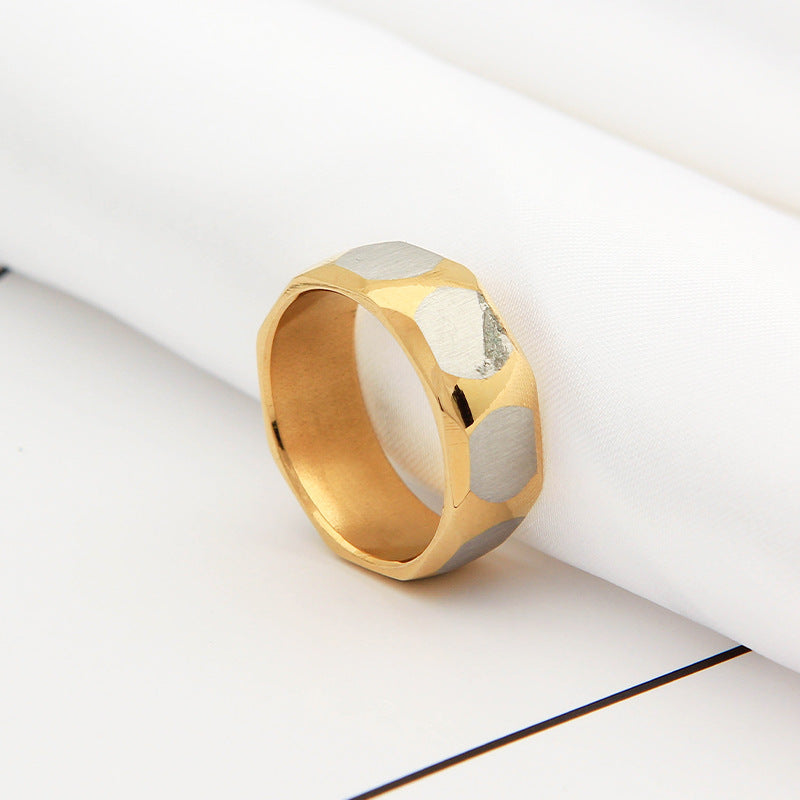 Mens Stainless Steel Ring European American Rhombus Ring Titanium Steel Diamond Ring Retro Band Ring Statement