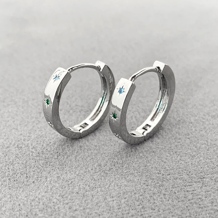 Womens Five Pointed Star Earrings Sweet Ear Jewelry Cool Ear Bone Ring High Sense Copper Earrings Fashion OL Earrings Pair of Earrings Gold Platinum