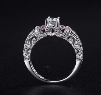 Zircon Geometric Ring Copper Fashion Jewelry For Women