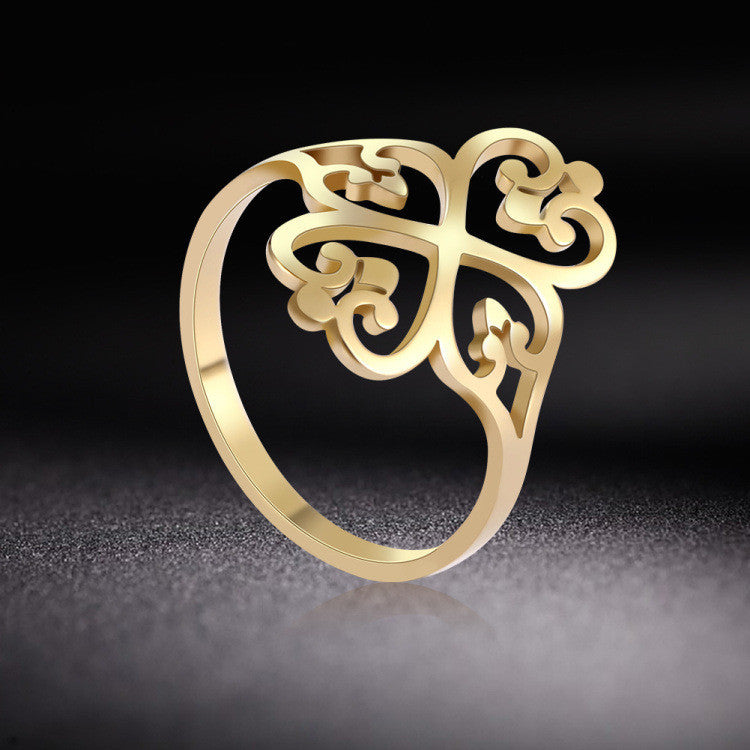 Stainless Steel Boho Ring Floral Star Nepal Style For Women