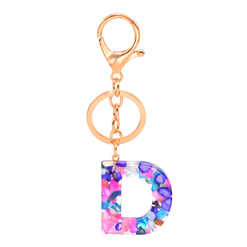 Epoxy Letters Keychain Unisex Initial Pendant Alphabet Charm Decoration With Individual Packaging Epoxy Letters Keychain