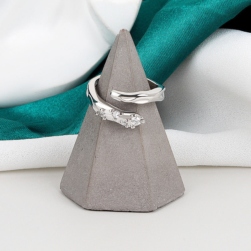 Womens Geometric Snake Ring Adjustable Copper Plated Ring