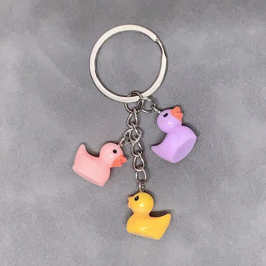 Cute Duck Keychain Pendant Women Girls Trendy Fashion Accessory Gift For Bags Backpacks Purses Resin Finish Shiny