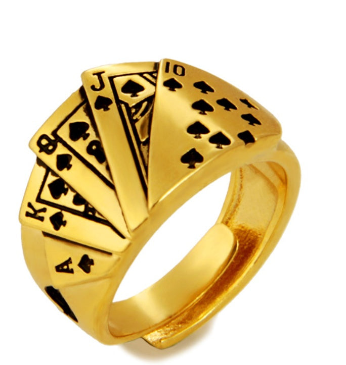 Unisex 24K Gold Plated Ring Diamond Shape Adjustable Opening Ethnic Inspired Brass Jewelry Men Women Shine Lux
