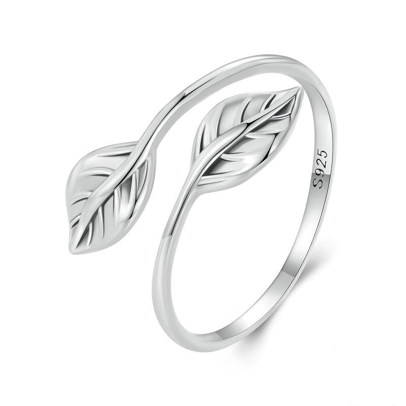 Autumn Leaves Silver Plated Ring For Women Fashion Jewelry