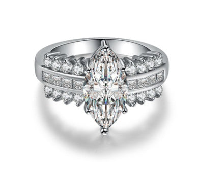 Platinum Plated Zircon Ring For Women Jewelry Trend