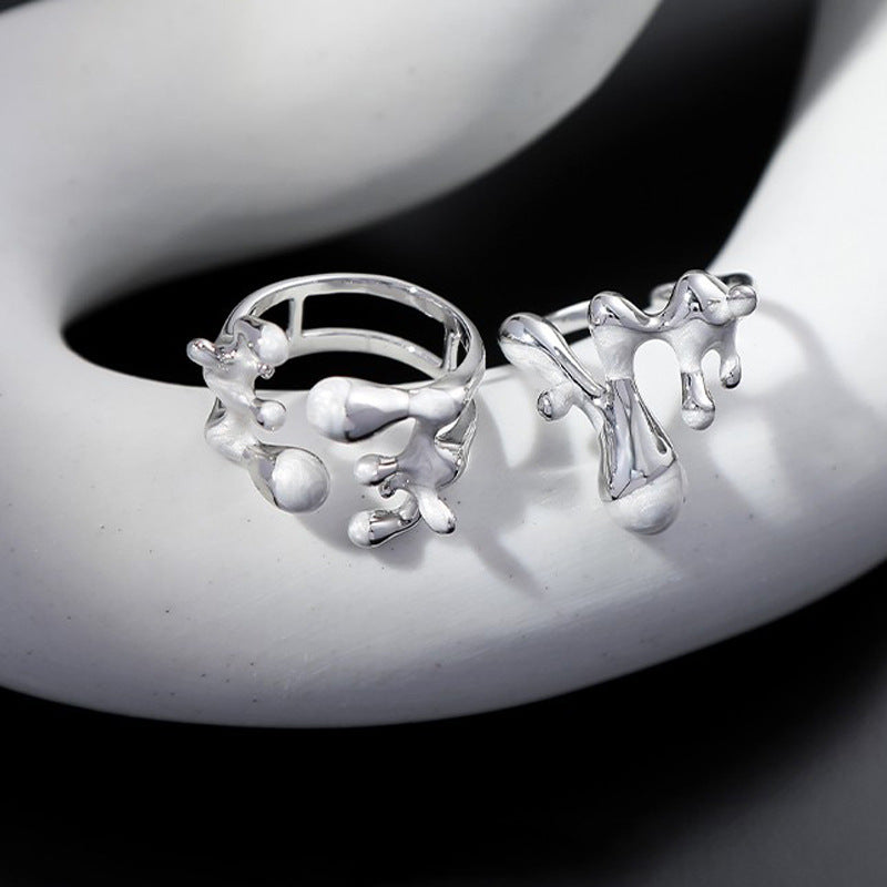 Womens Irregular Zircon Inlaid Copper Rings Fashion Jewelry Elegant Unique Design For Daily Wear And Occasions