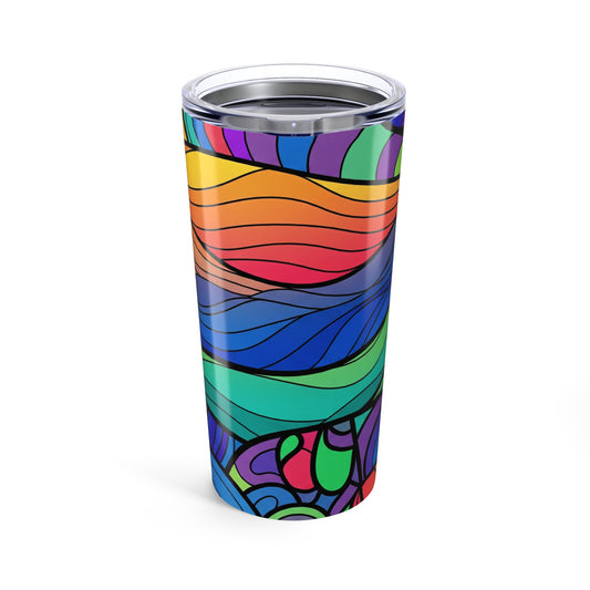 20oz Stainless Steel Tumbler With Double Wall Vacuum Insulation Leak Proof Durable Travel Mug Stylish Printed