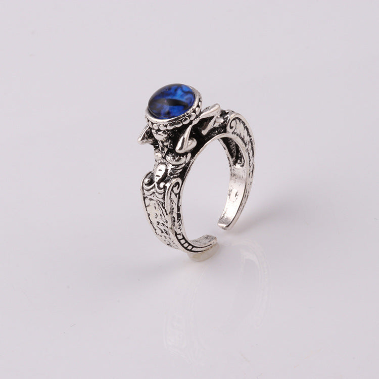 Three Dimensional Multicolor Skull Ring Inlaid Unisex Jewelry Accessory Alloy Craft Finish Highly Visible Tone